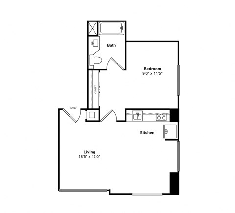 A13 2d Floor Plan, Sea Castle by Windsor, Santa Monica, CA 90401